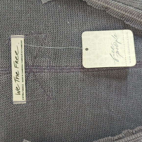 NWT! Free People Anyway Tee Fallen Fig Colorway Wrap-Front Oversized XS - Picture 6 of 9